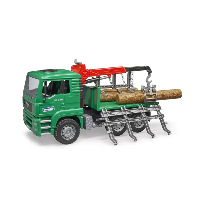 Bruder MAN Timber Truck with Loading Crane and 3 Trunks