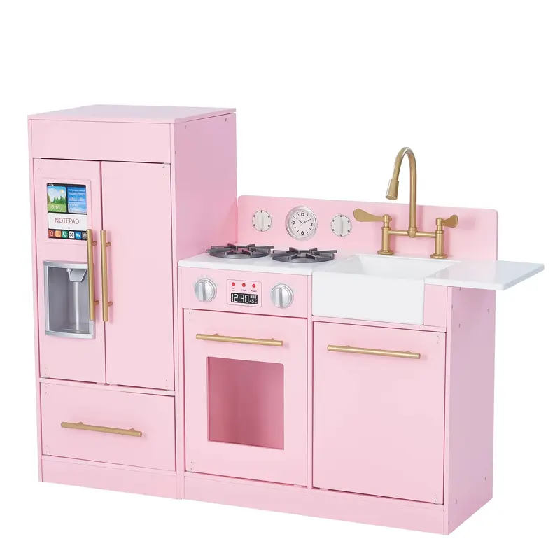 Teamson Kids Charlotte Large Interactive Wooden Play Kitchen Playset