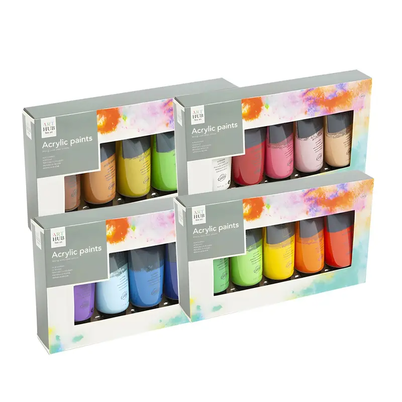 5 Pack Acrylic Paints 75ml - Assorted