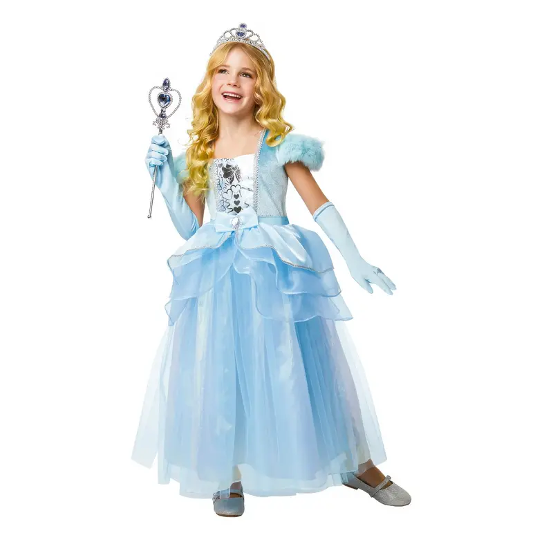 Blue Princess Dress with Gloves and Tiara