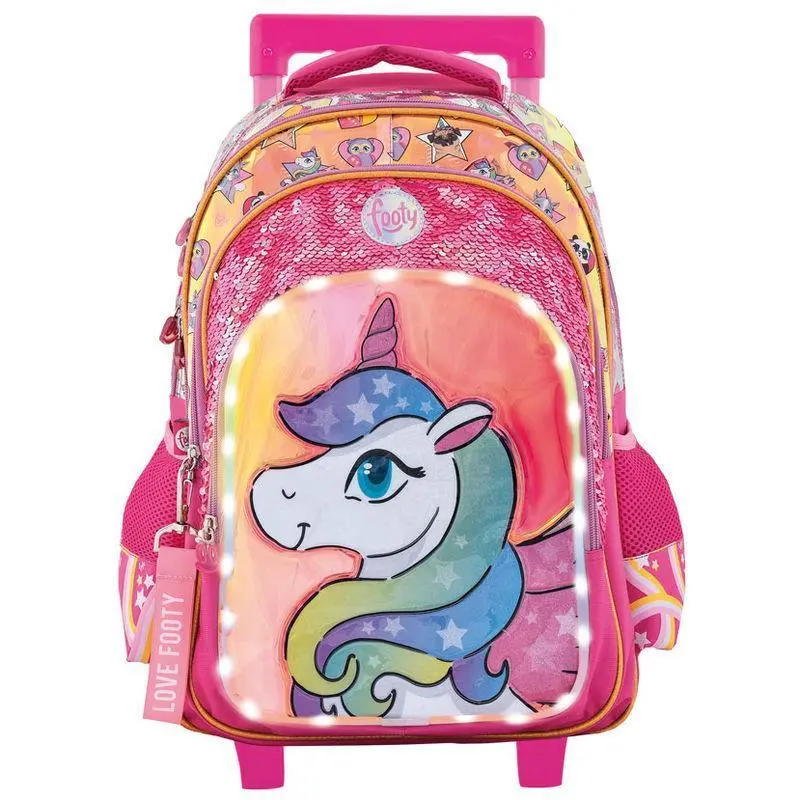Footy Unicorn LED Sequins Trolley 45cm School