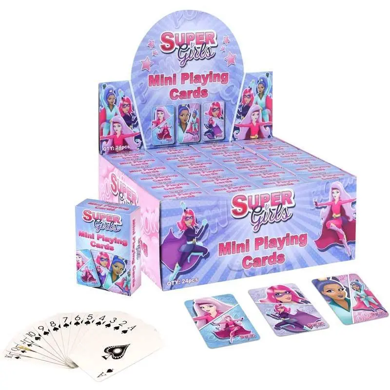Fun Stationery Cards Playing Mini Super Girl 6 X 4cm - Assortment