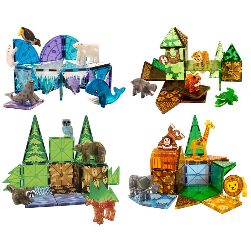MAGNA-TILES Magnetic Builders | Jungle, Safari, Arctic & Forest-Themed Magnetic Tile Sets