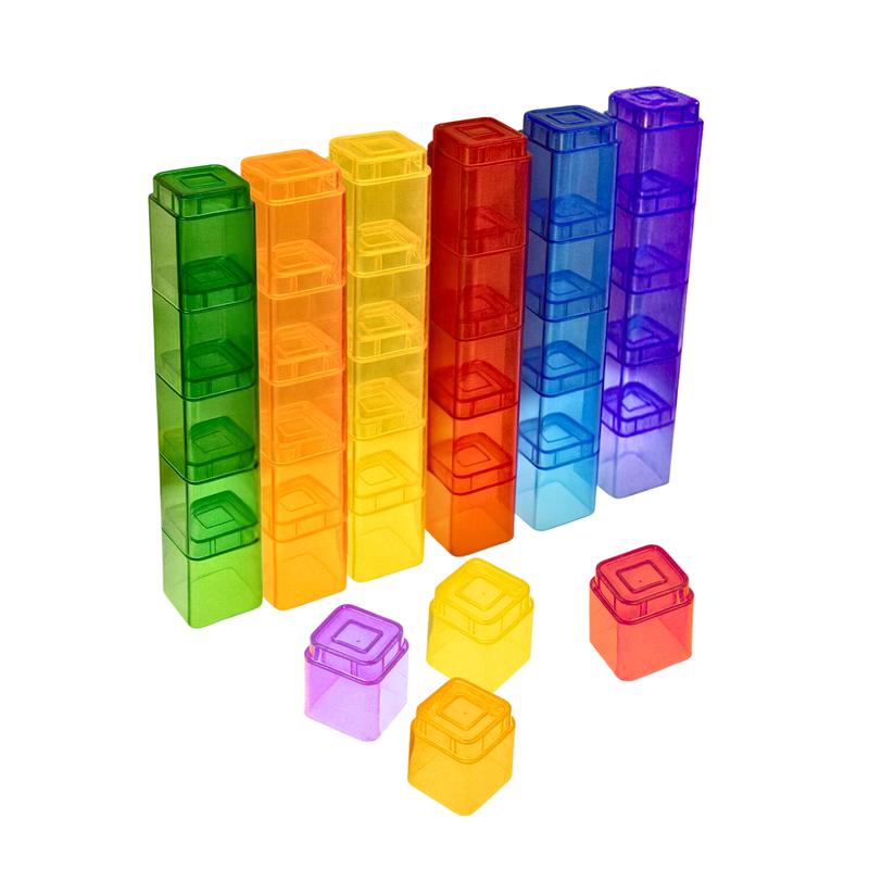 Translucent Jumbo Connecting Cubes | 36-Piece Interlocking STEM Building Set for Light Tables, Color Exploration & Early Math Development