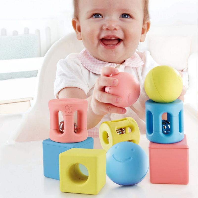 Hape - Geometric Rattle Trio (9 Pieces)