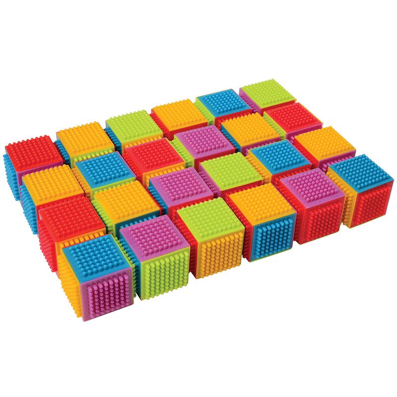 24-Piece Bristle Cubes Building Set | Interlocking 2\" Blocks