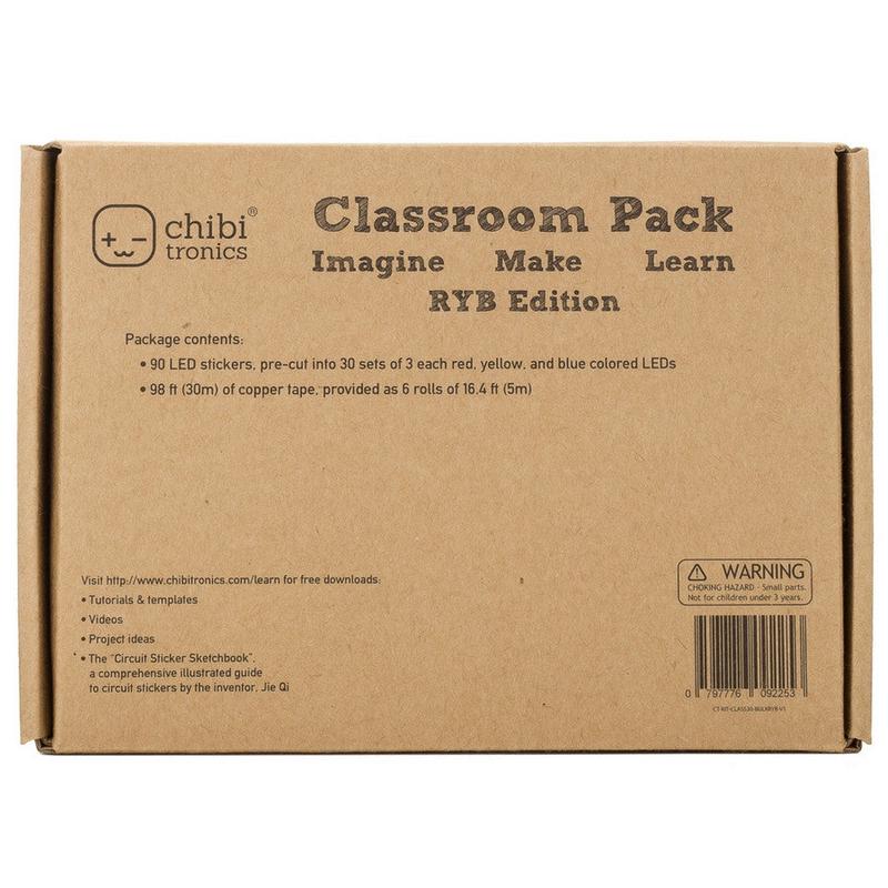 Chibitronics - Classroom Pack: Red, Yellow, Blue Coloured LED Lights