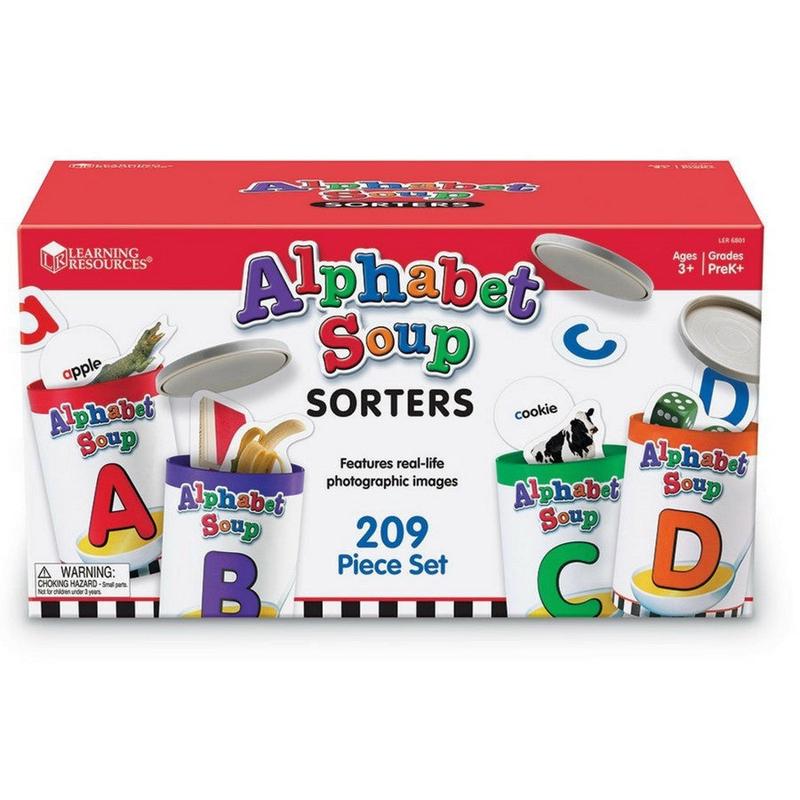 Learning Resources - Alphabet Soup Sorter Cans Set of 26