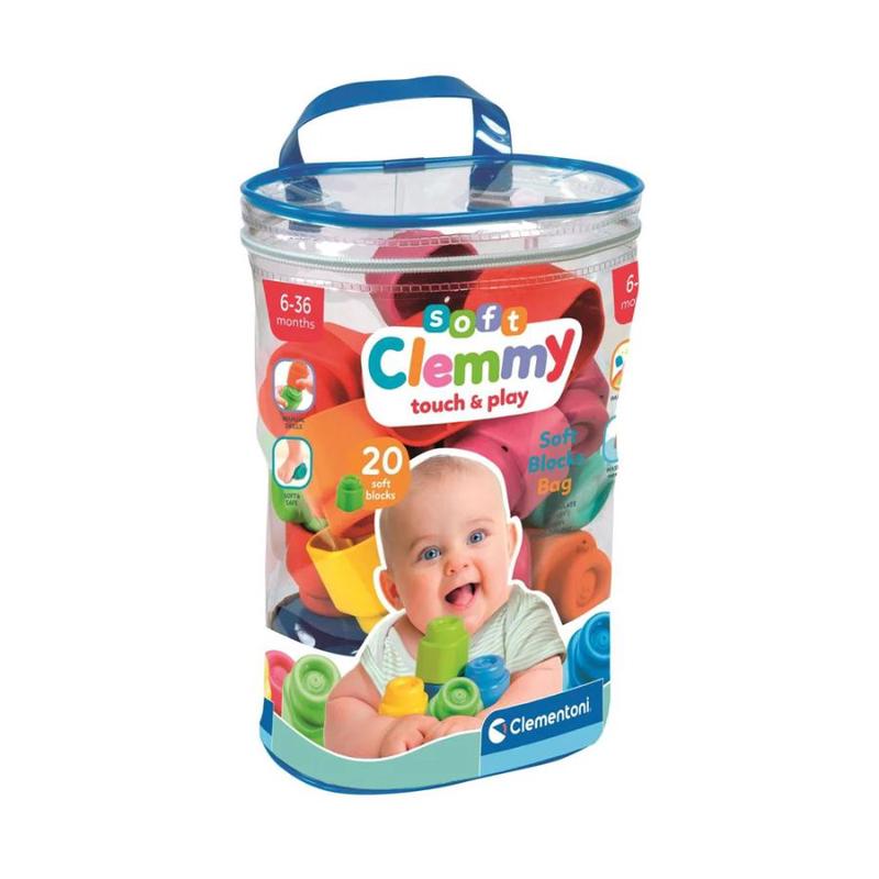 Clementoni - Soft Clemmy Touch and Play: Soft Blocks 20 pieces