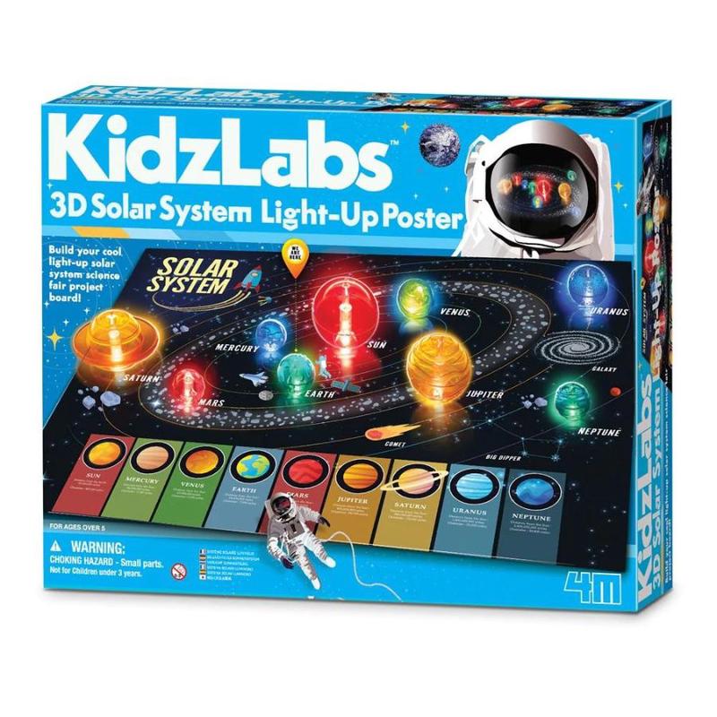 4M - KidzLabs 3D Solar System Light-Up Poster Board