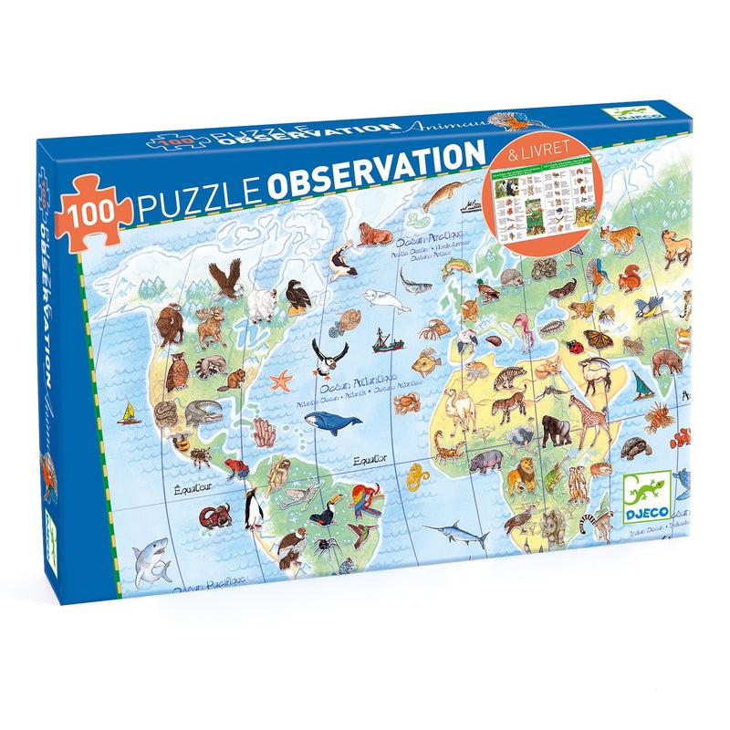 Djeco - Puzzle Observation 100pcs - World Animals