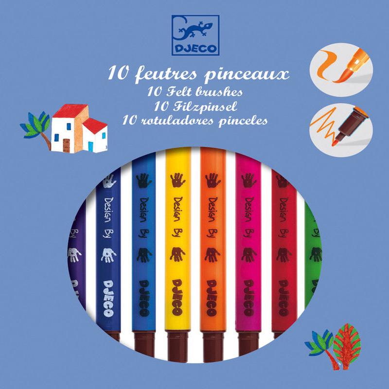 Djeco - 10 Classic Felt Brushes