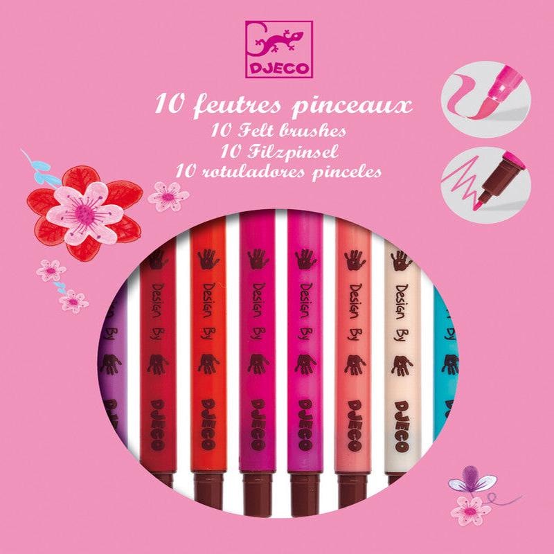 Djeco - 10 Felt Brushes Princess