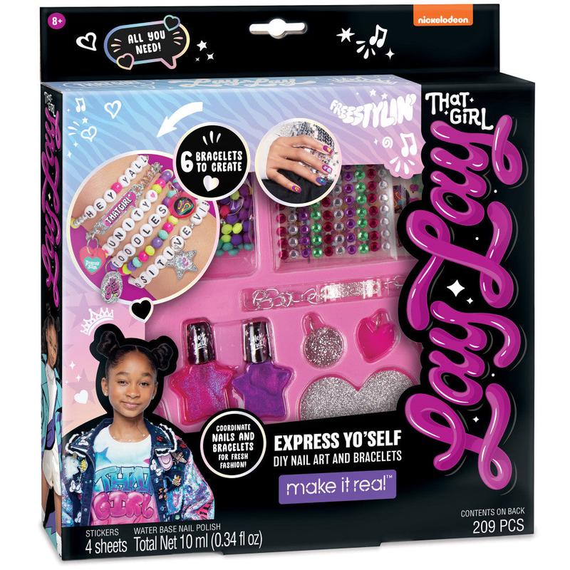That Girl Lay Lay Express Yo \'Self DIY Bracelet and Nail Art Kit - Pink/Purple