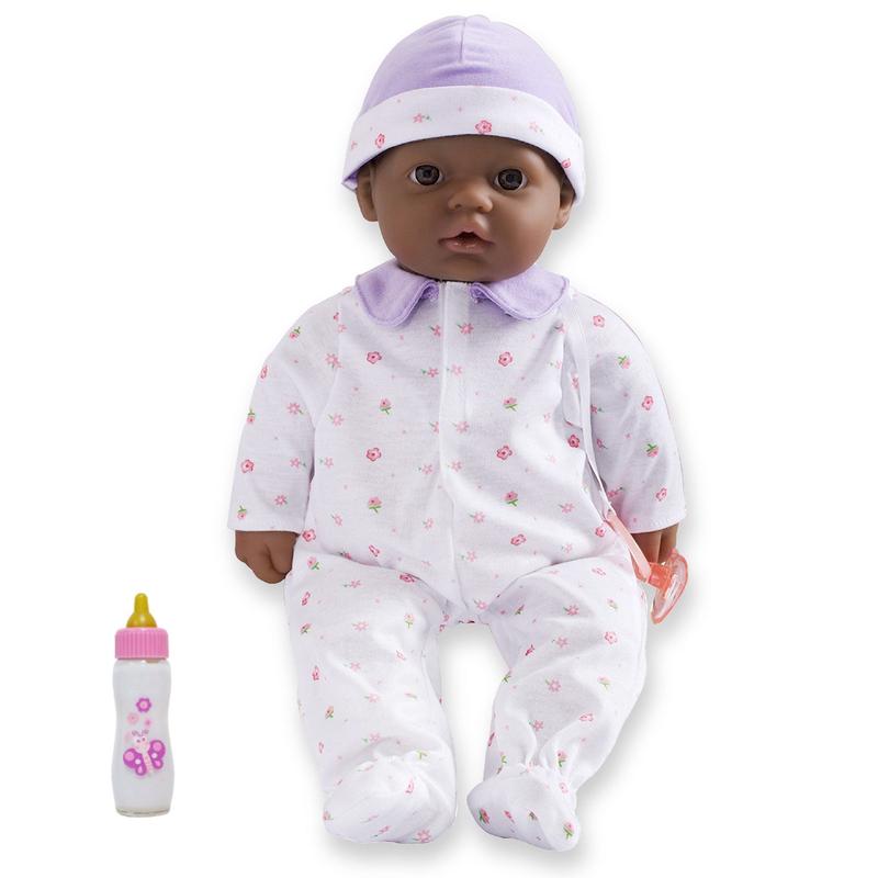 JC Toys La Baby Soft 16-Inch Doll with Purple Sleeper and Pacifier