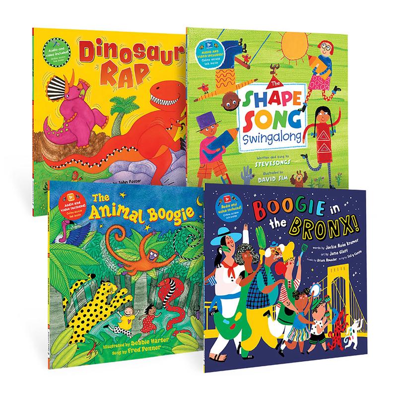 Barefoot Books PreK Boogie Time Singalongs 4-Piece Book Bundle