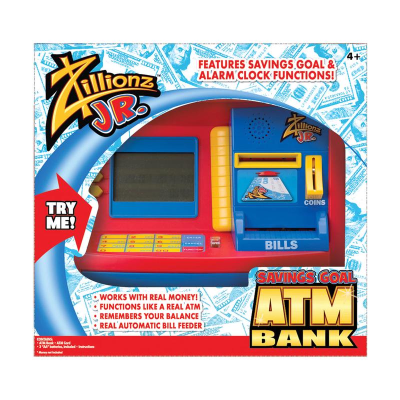 Zillionz Jr. Deluxe Savings Goal ATM Bank - Interactive Money Saving Toy