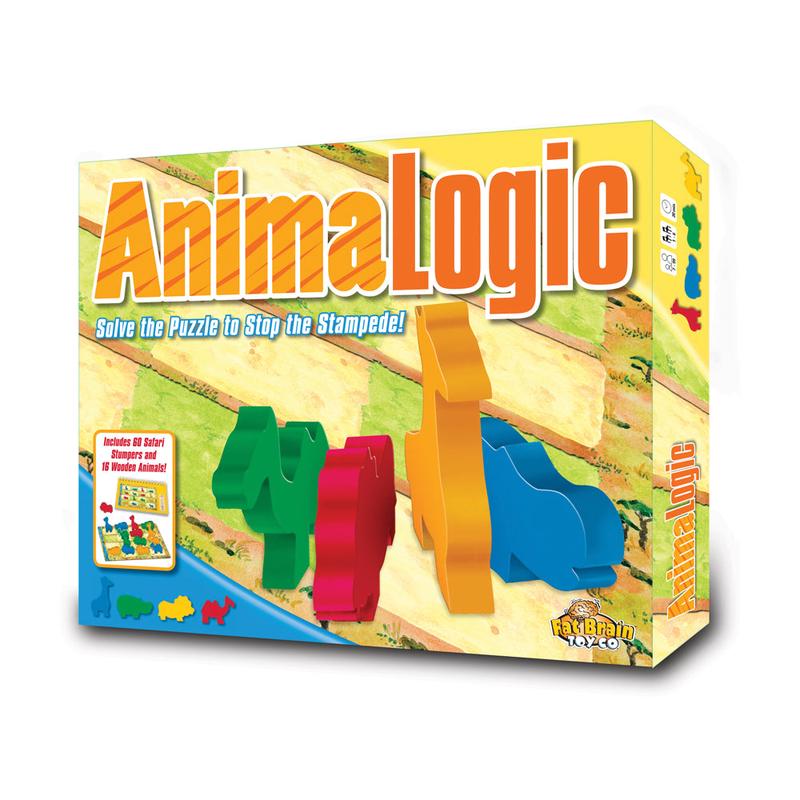 AnimaLogic Colorful Wooden Animal Puzzle Game by Fat Brain Toy Co.