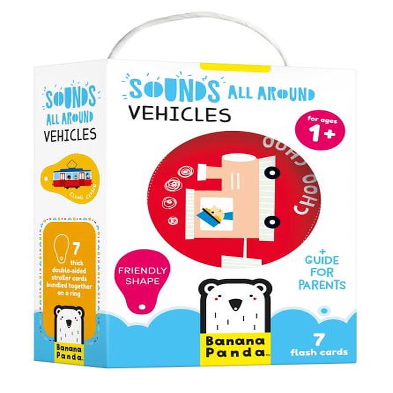 Banana Panda Sounds All Around Vehicles Flash Cards - Educational Toy for Toddlers