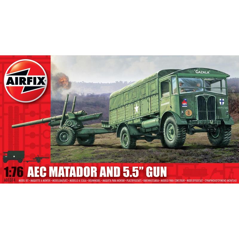 Airfix AEC Matador & 5.5\'\' Gun Vintage Classic Model Kit